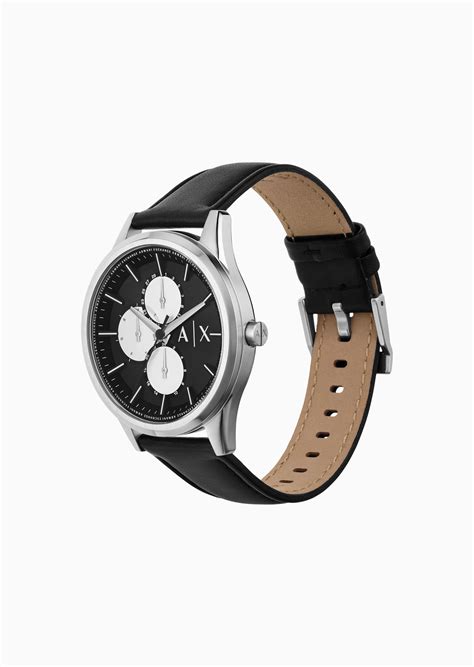 relogios armani original pulseira de couro|armani black leather watch.